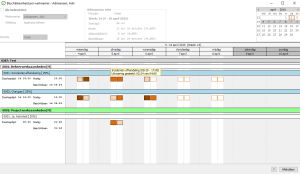 Bezetting van de desbetreffende medewerker
